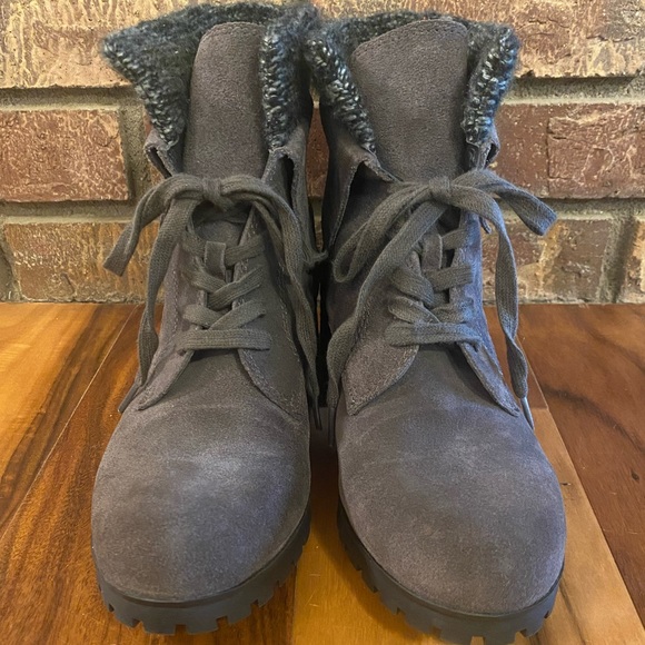 Lucky Brand Suede Lace-up Booties size 8 - Picture 3 of 11